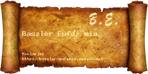 Baszler Eufémia névjegykártya